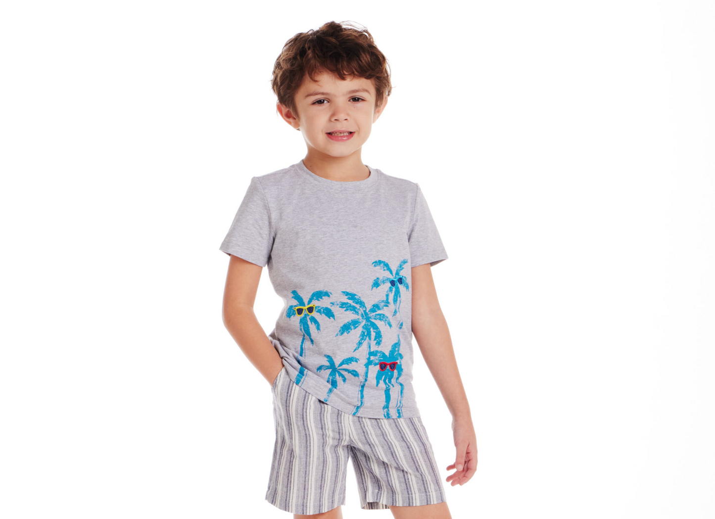 Palm Trees with Shades Grey Tee
