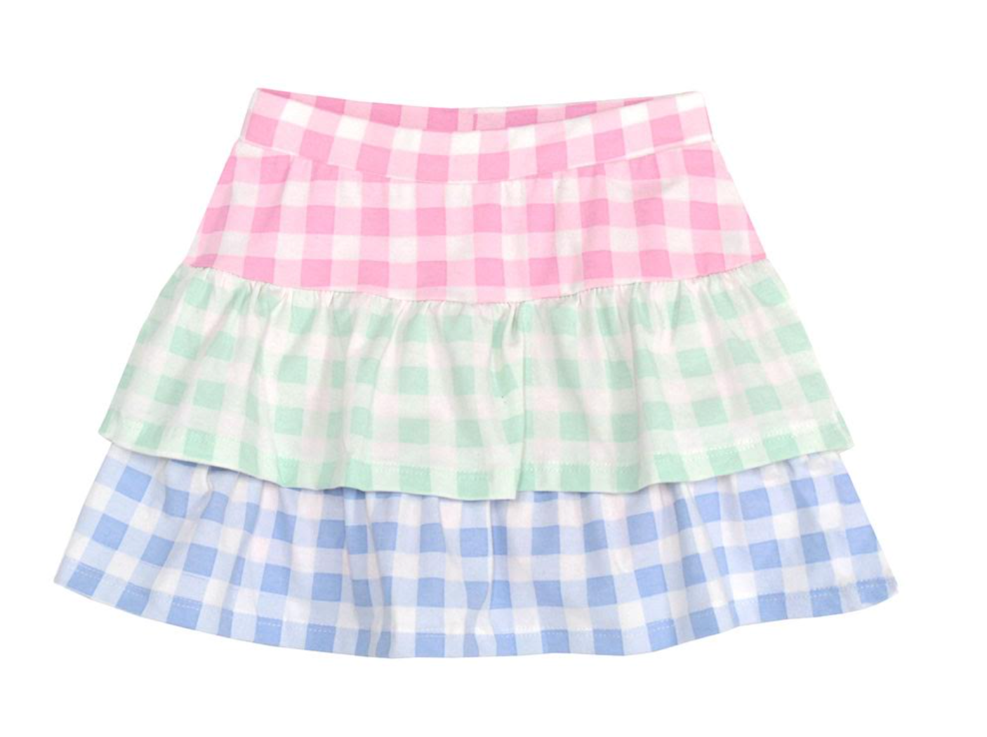 Gingham Tier Ruffle Skort