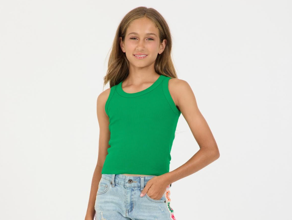 Kelly Green Ribbed Tank Top