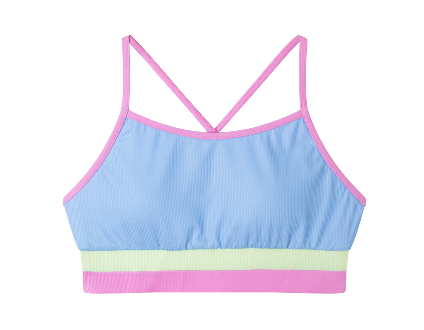 Ribbed Colorblock Two Piece Swimsuit