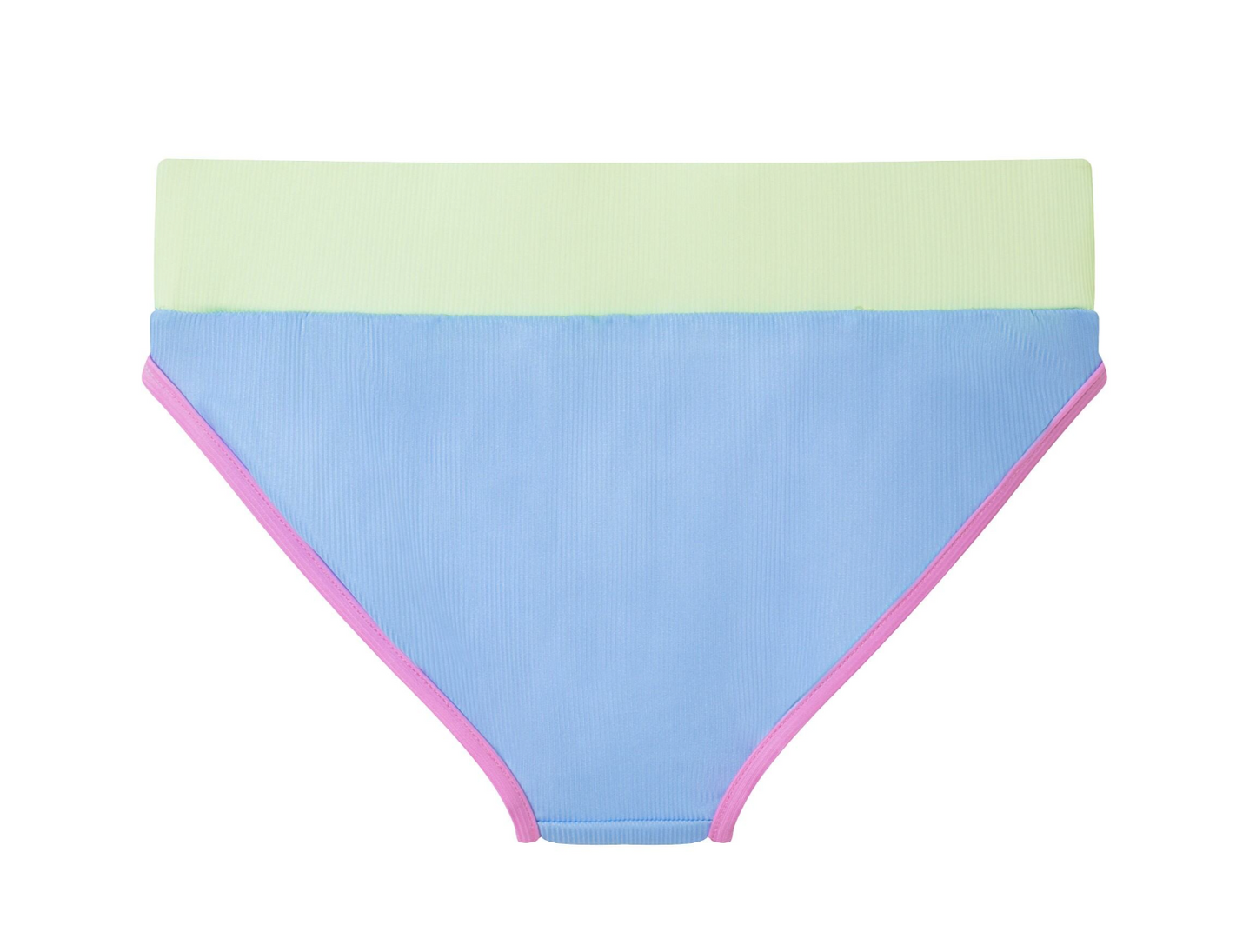 Ribbed Colorblock Two Piece Swimsuit