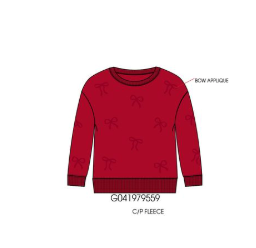 Red Bow Applique Sweatshirt