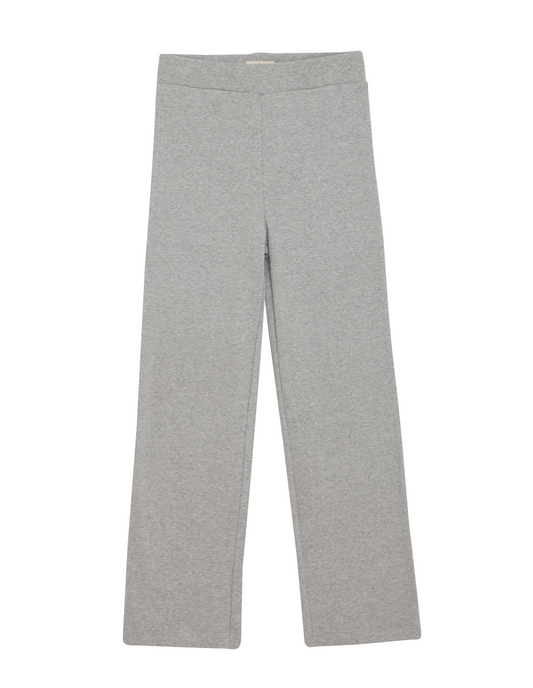 A pair of gray ribbed pants for tweens, displayed against a white background.