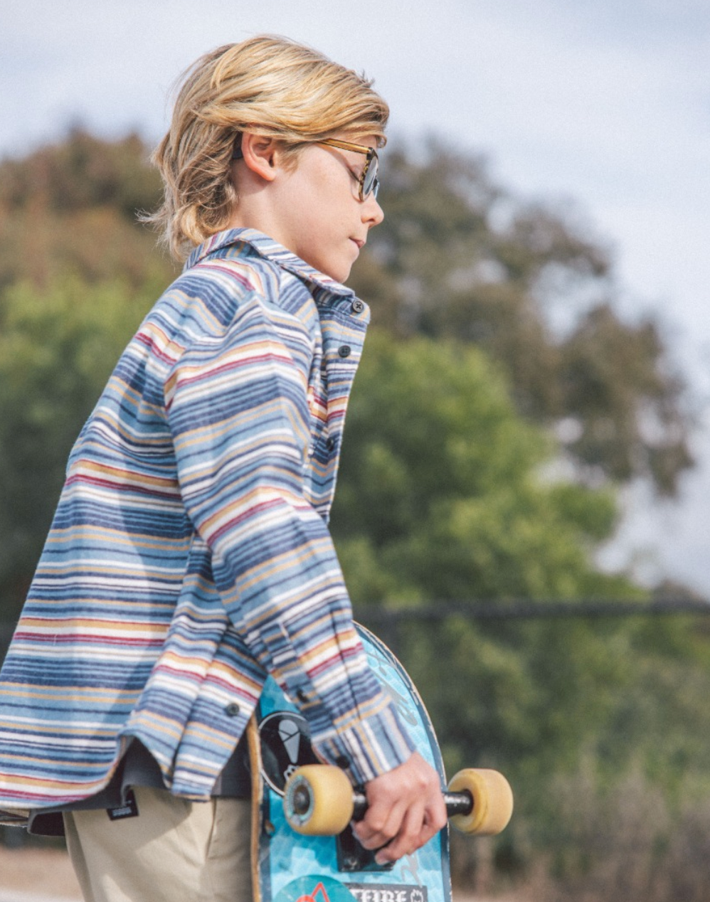 Sundown Stripe Flannel Top