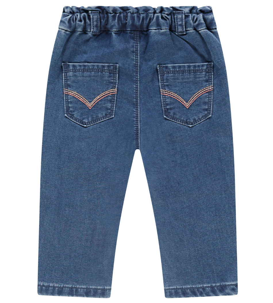Medium Blue Darted Denim Pants