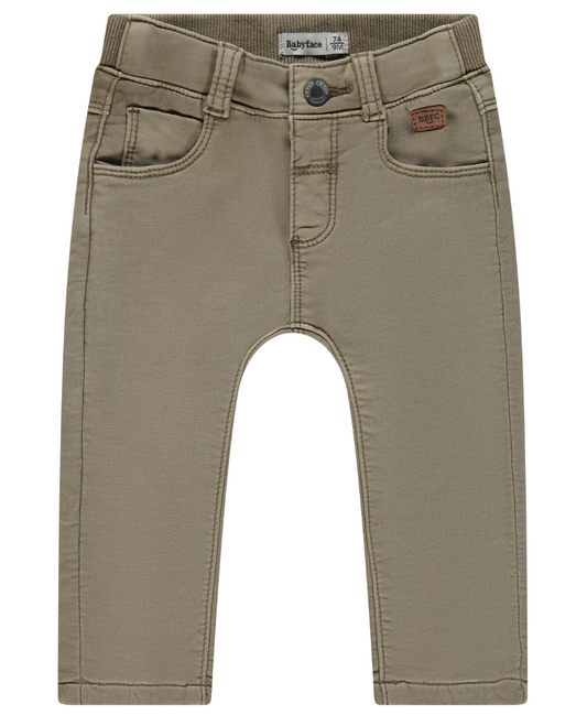A pair of desert khaki straight leg jeans for baby boys.