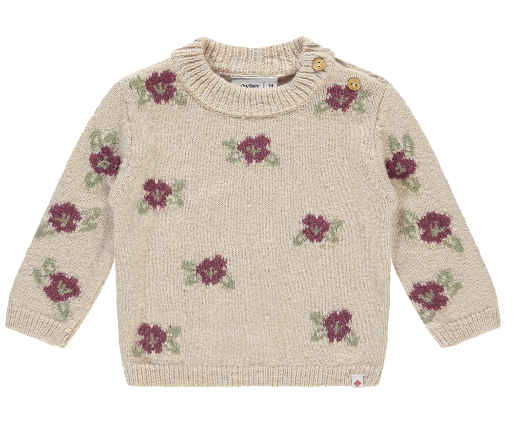 Rose Floral Ivory Sweater