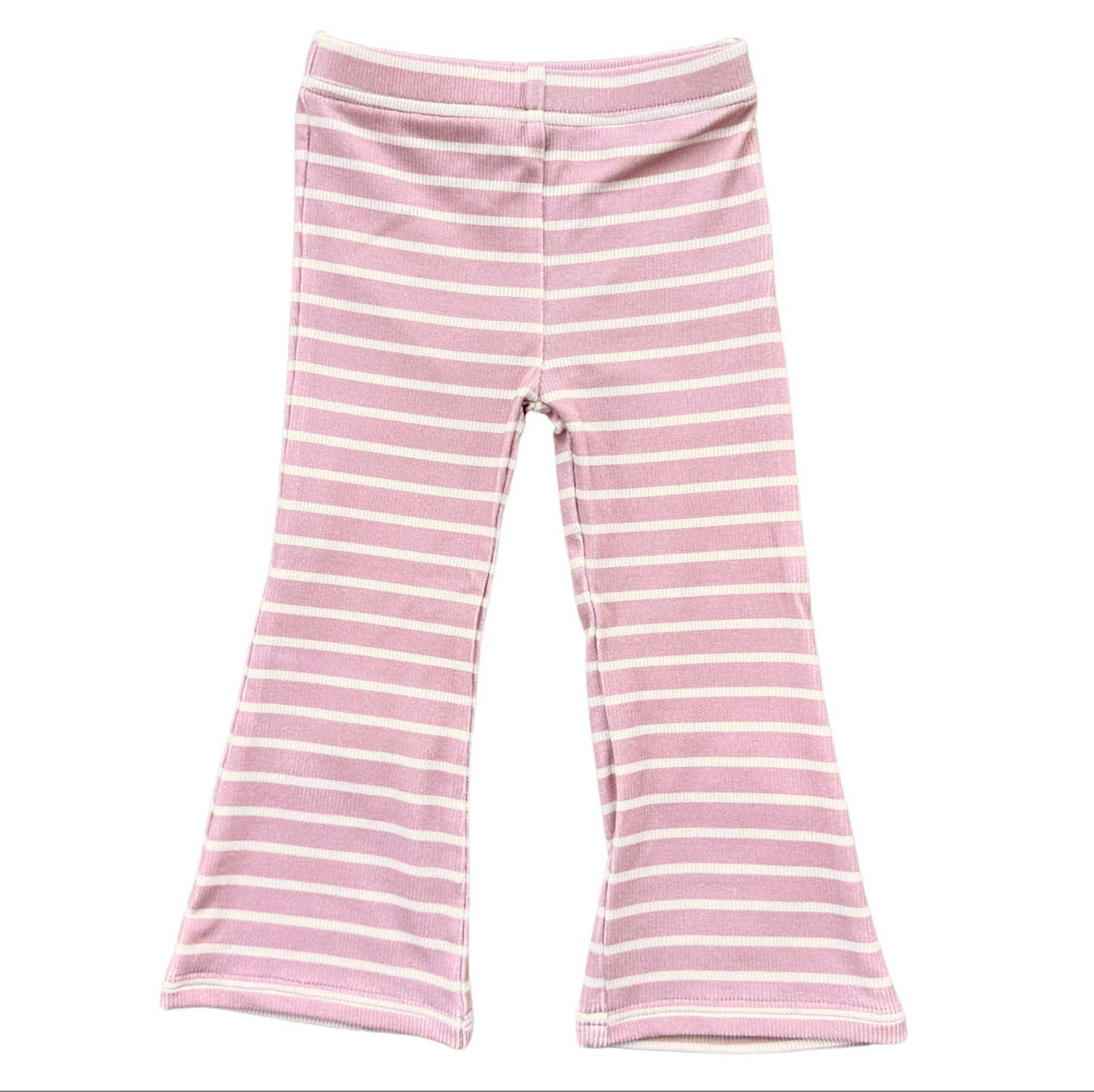Misty Rose Stripe Flare Pants