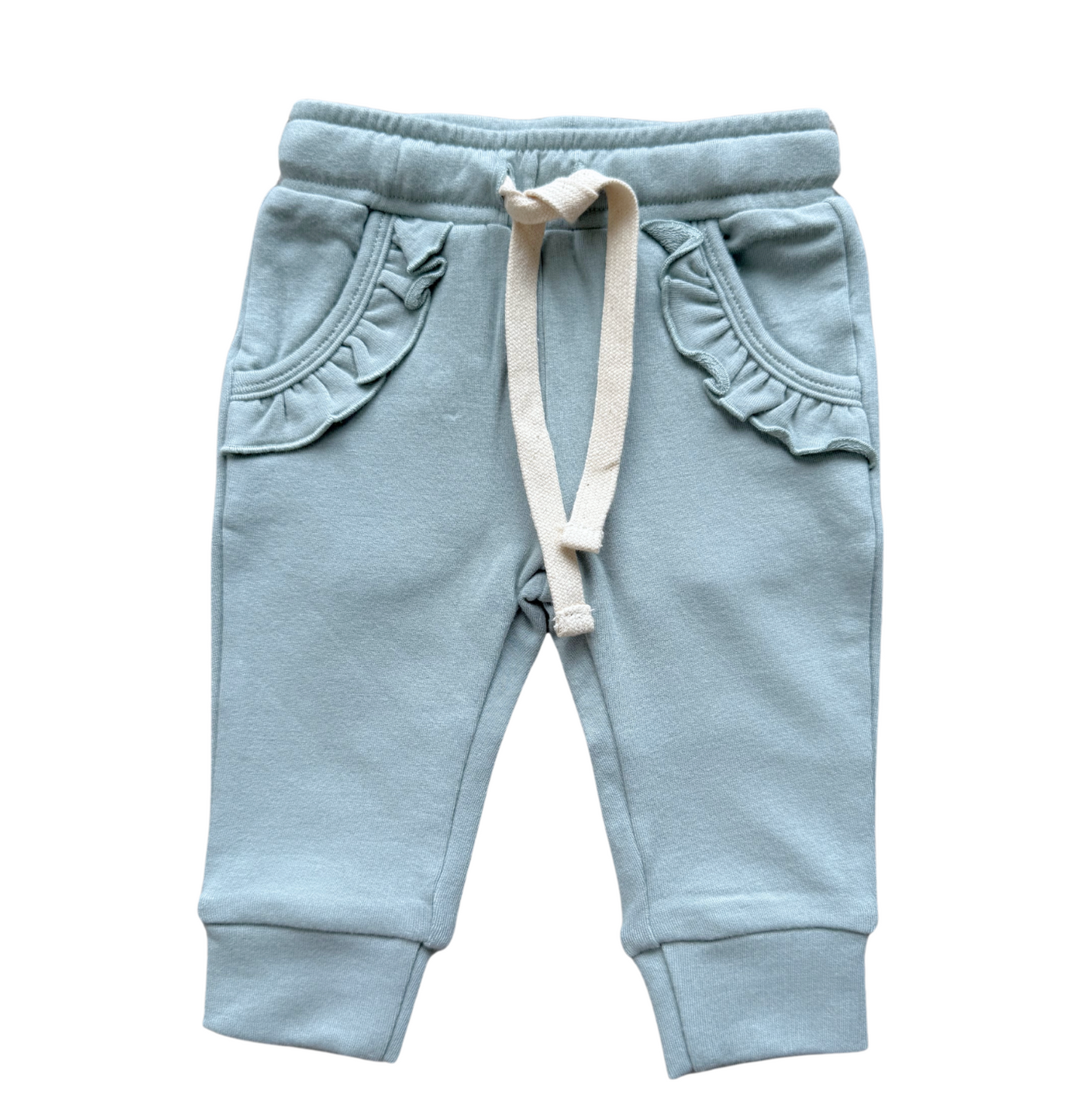 Slate Ruffle Baby Joggers