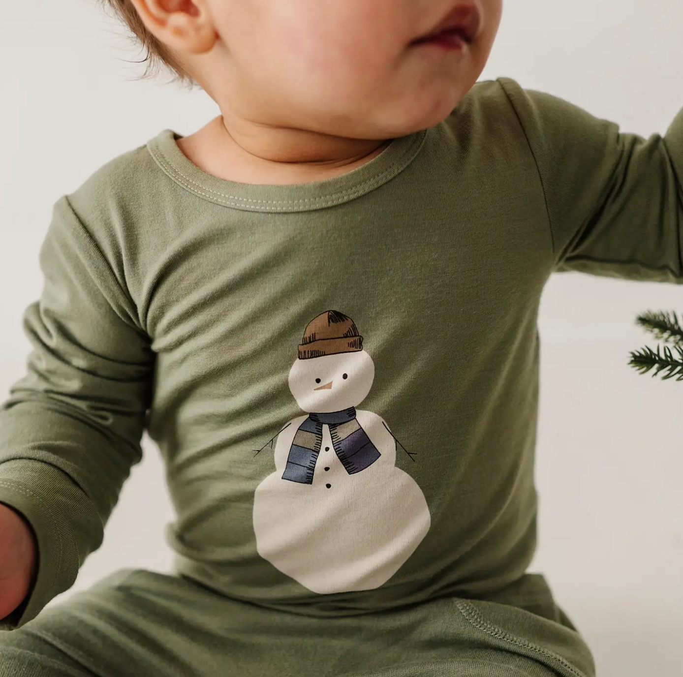 Snowman on Green Bodysuit