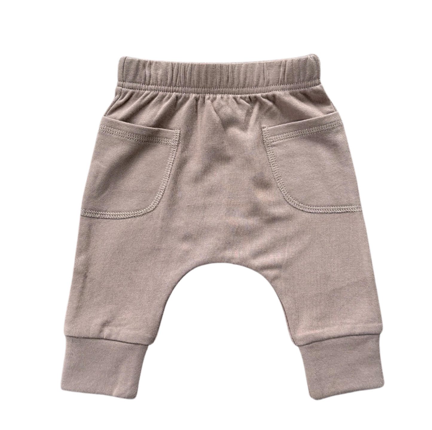 Gray baby pants with a white background