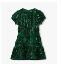 Green Sequin Velvet Dress