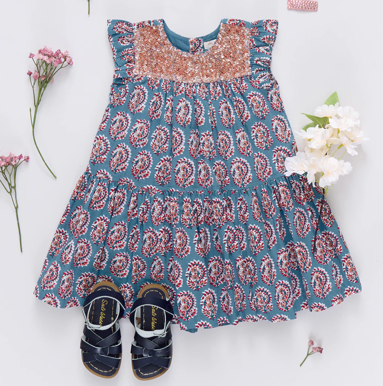 Blue Paisley Fiona Dress