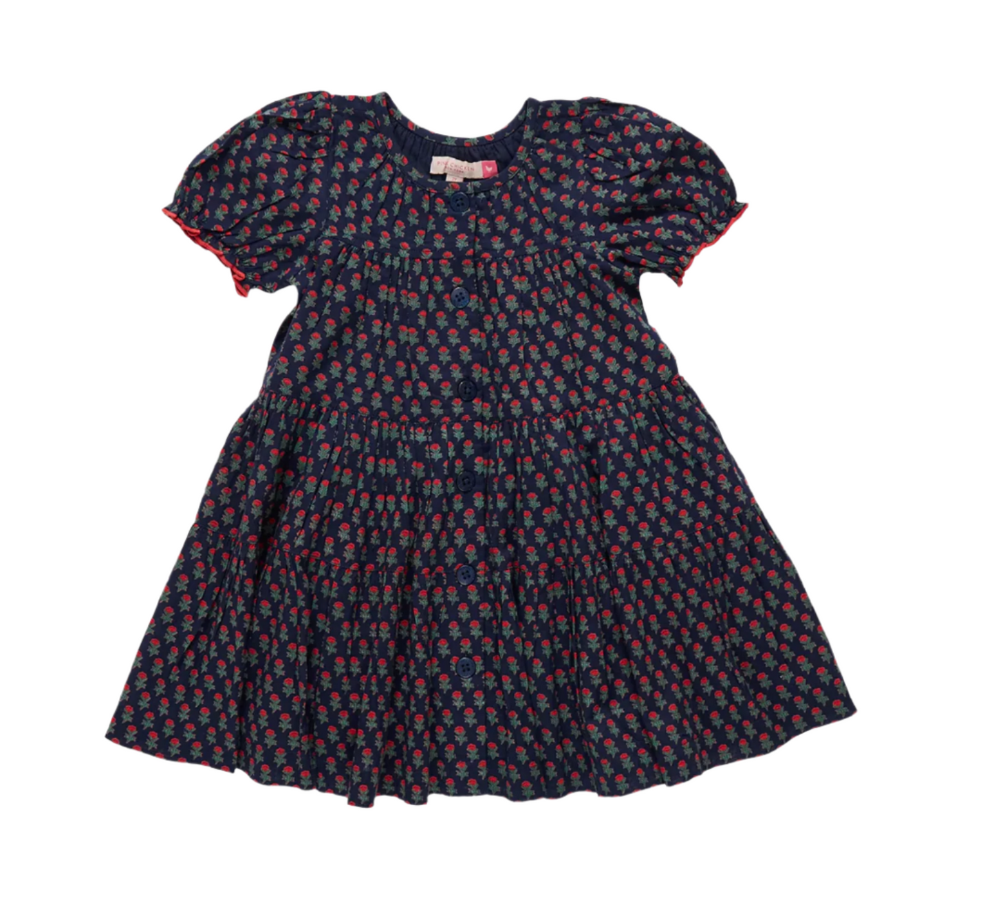 Children's dress with floral pattern on a white background