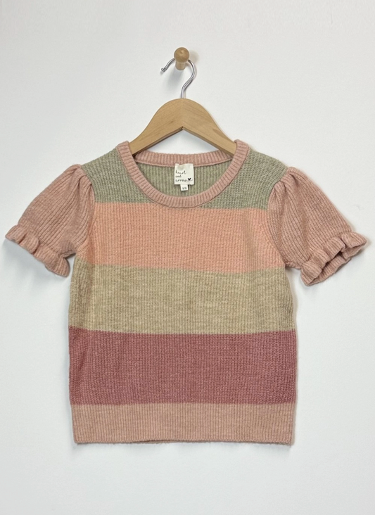 Puff Sleeve Multi Color Sweater