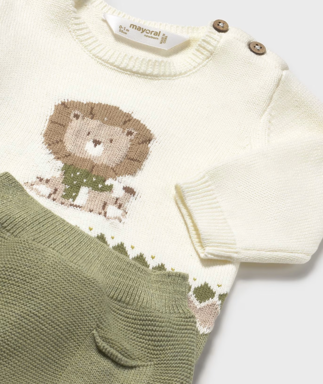 Green Lion Knit Pant Set