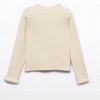 Cream Ribbed Ruffle Top
