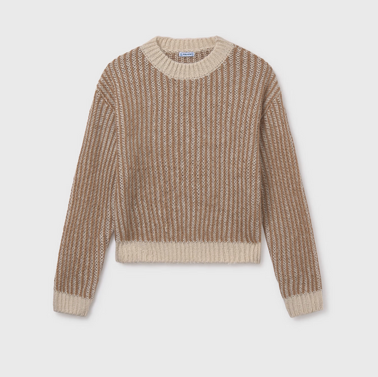 Camel Striped Sweater