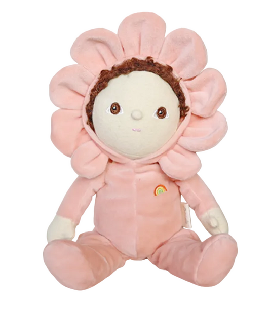 Plush toy with a flower design on a brown background