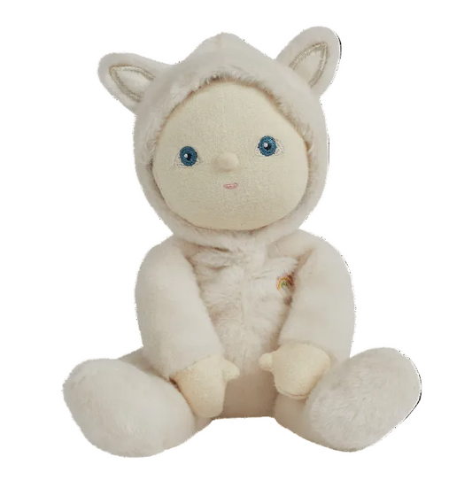 Plush toy with a fox-like design on a transparent background