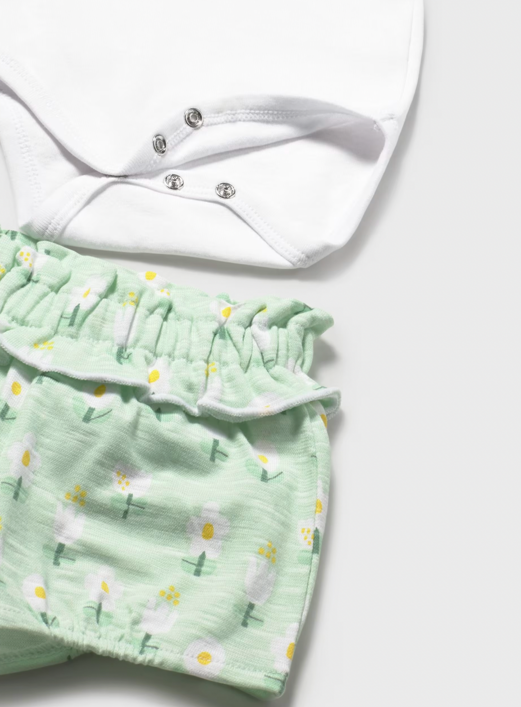 Green Floral Shorts Set