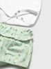 Green Floral Shorts Set