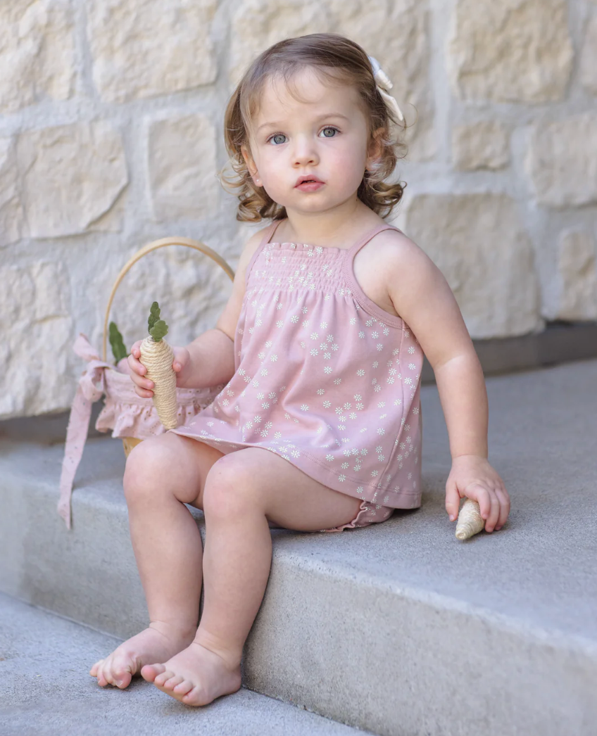 Mauve Daisy Smocked Set