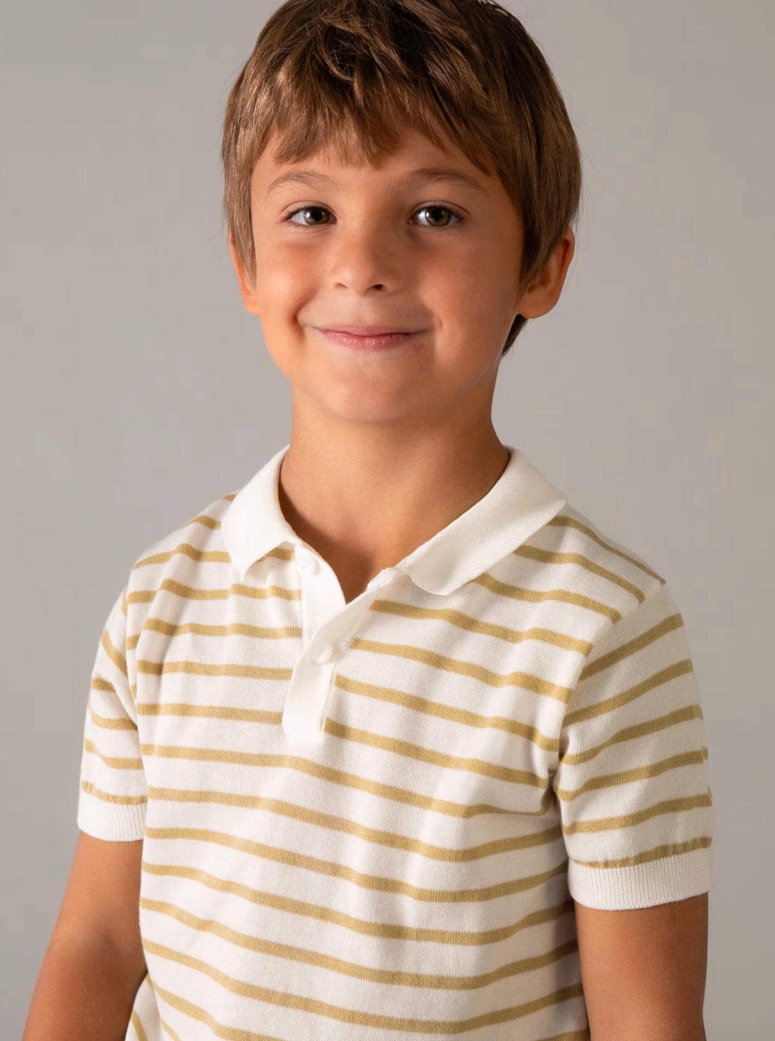 Mocha Stripe Polo Sweater