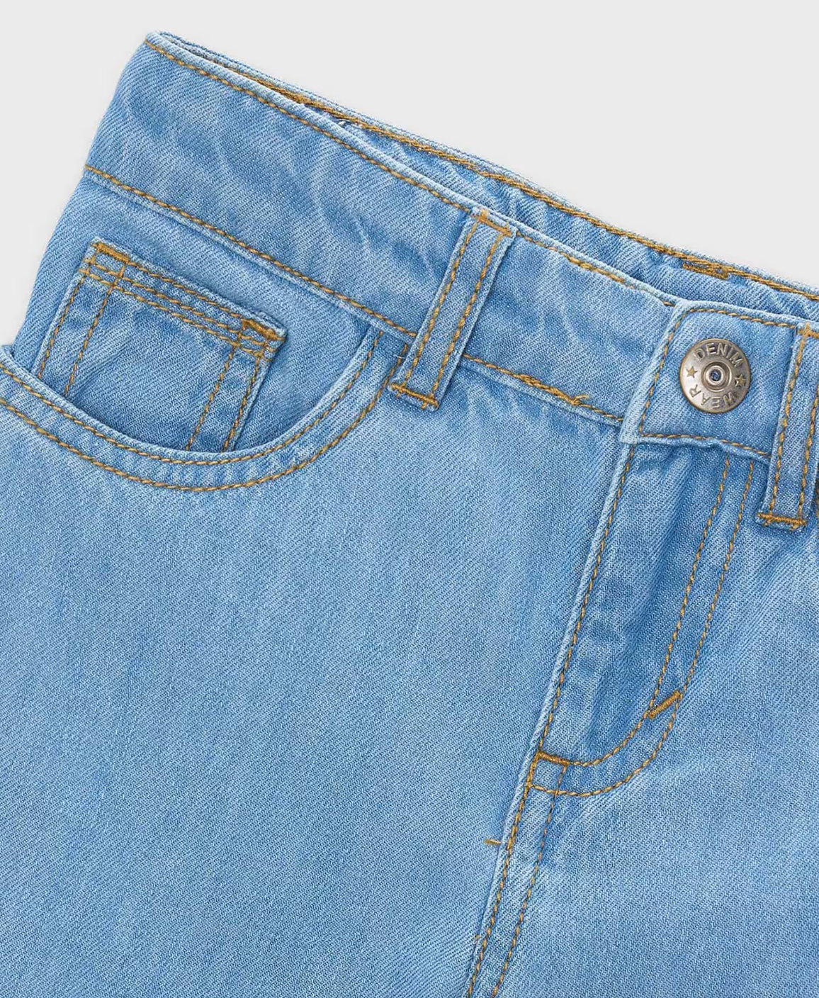 Light Denim Wide Leg Jeans