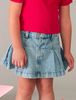 Pleated Denim Skirt