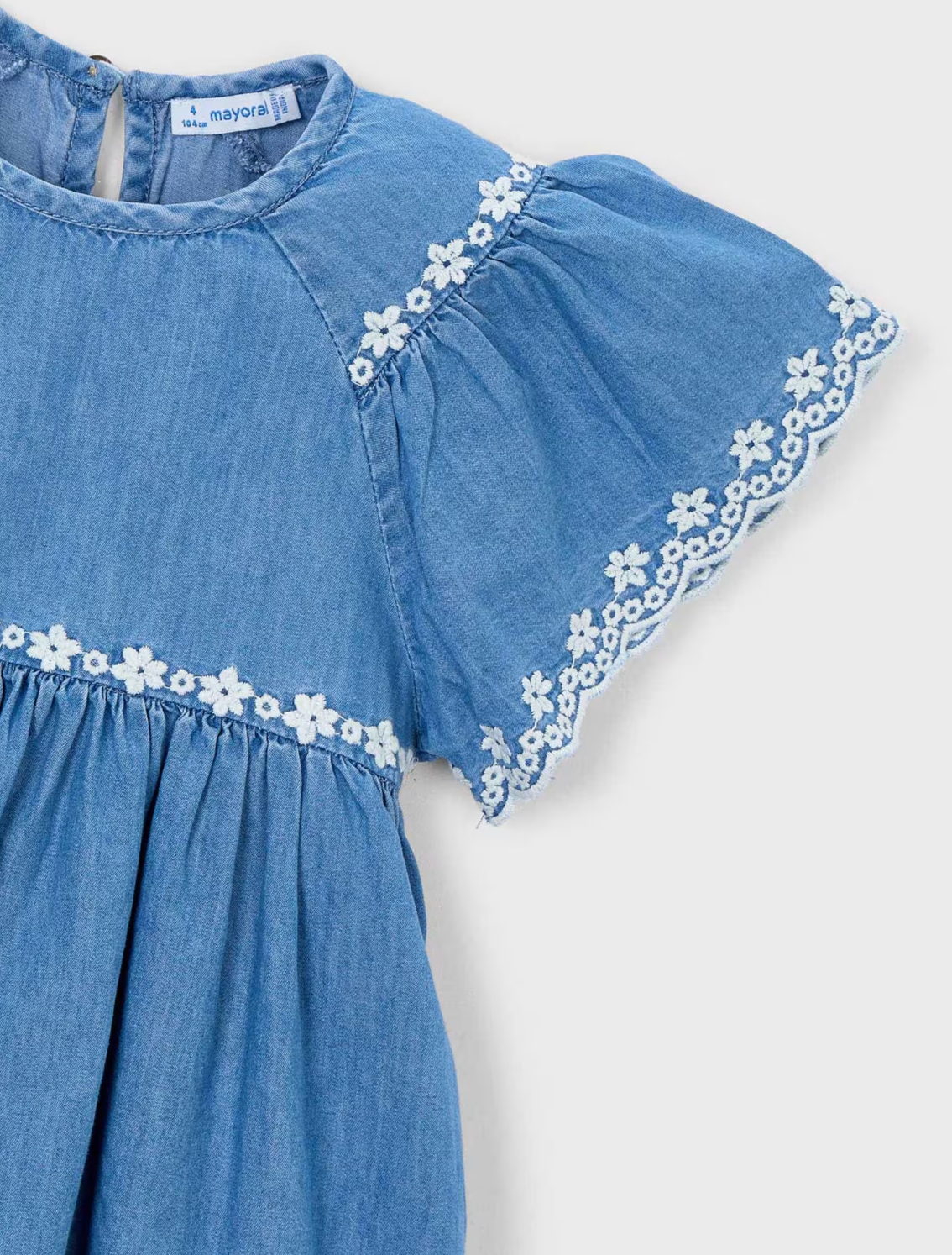 Floral Embroidered Denim Dress