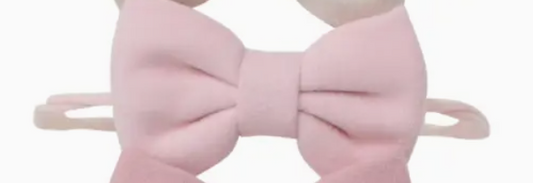 Lt Pink Felt Bow Baby Headband