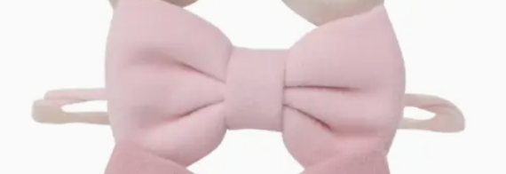 Lt Pink Felt Bow Baby Headband