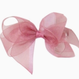 Pink bow on a white background