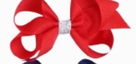 Small Silver Center Grosgrain Bow