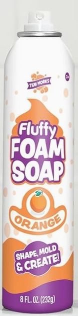 Fluffy Foam Soap by Tub Works in fruit-inspired colors and scents for kids' bath time