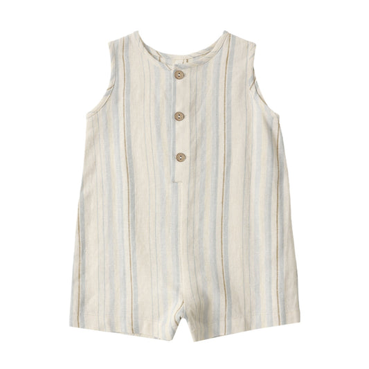 Striped romper with buttons