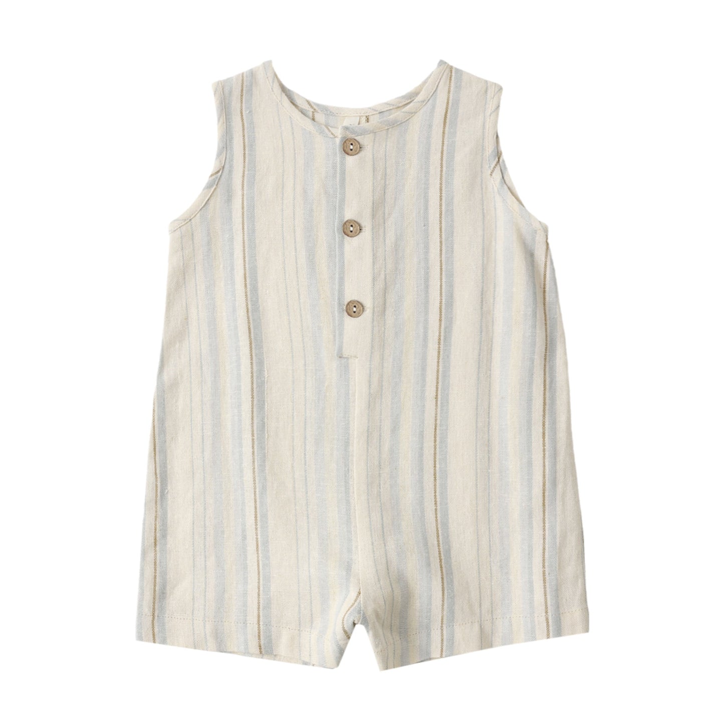 Striped romper with buttons