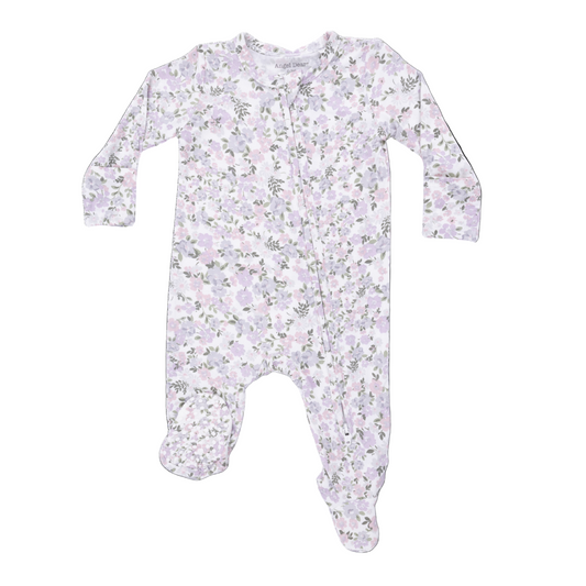 Floral patterned baby footie