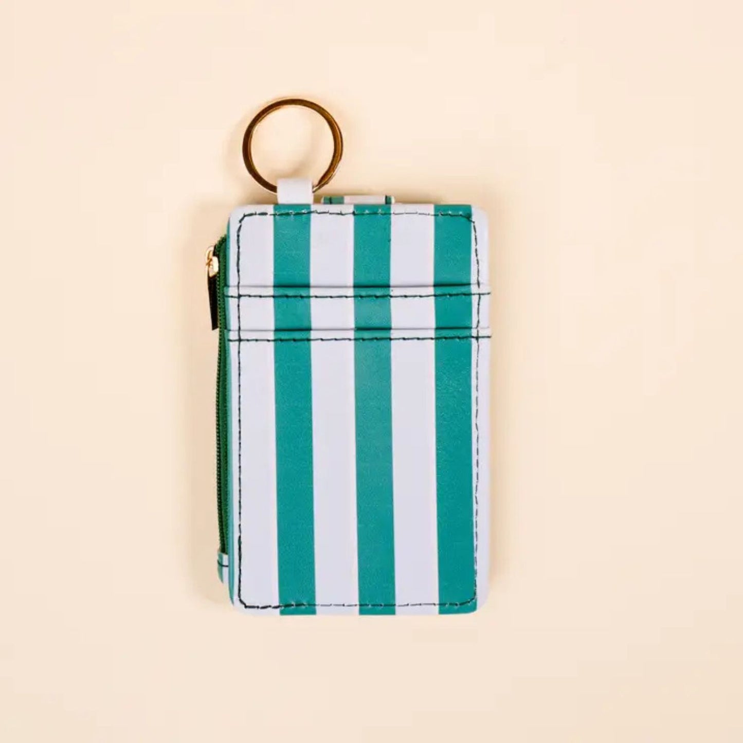 Sicily Stripes Teal Compact Keychain Wallet Essential