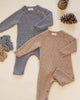 Slate Cozy Knit Romper - styled flat lay