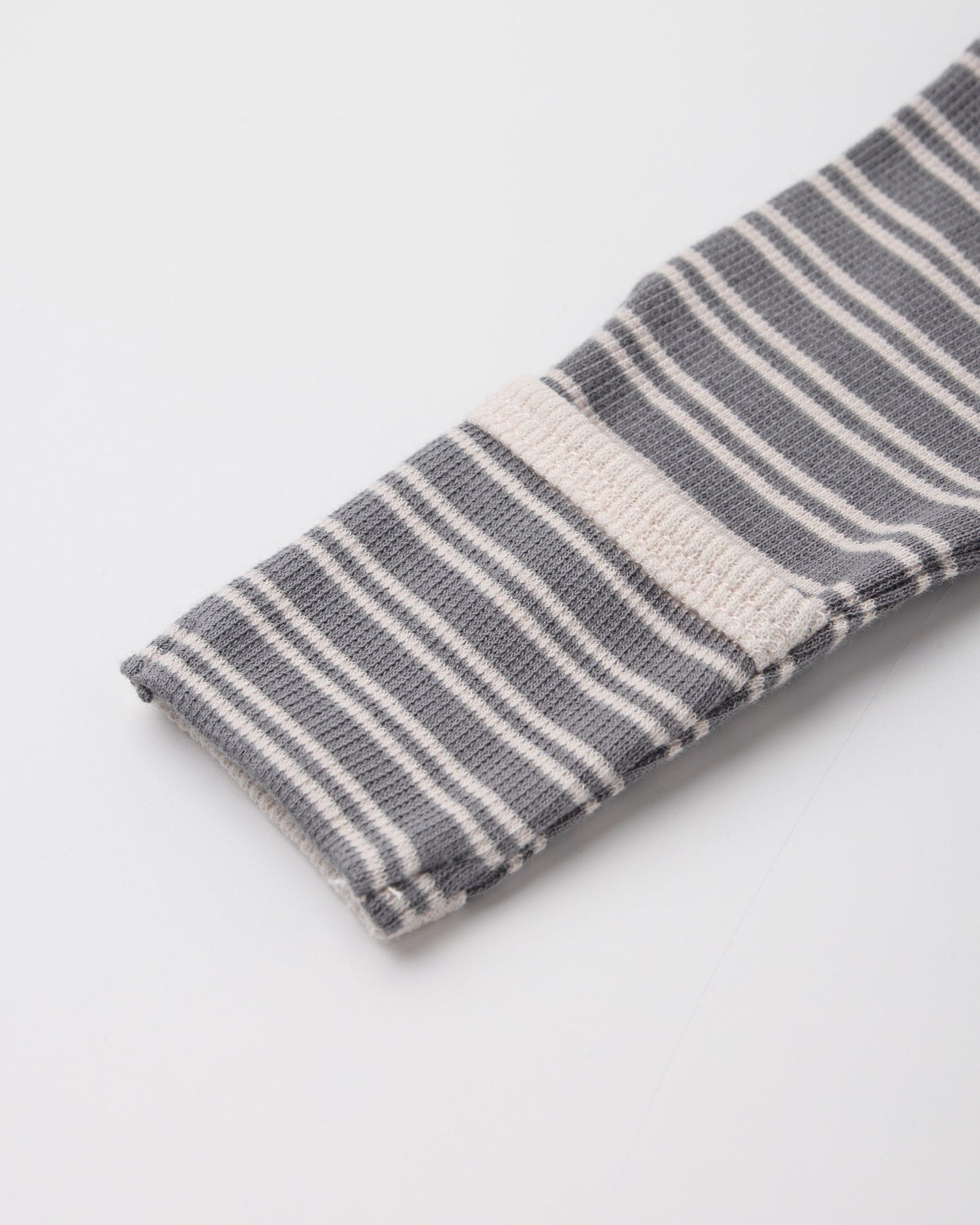 Slate Microstripe Gown + Hat fabric close-up