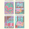 Relaxing winter dot-by-letter activity pad with markers