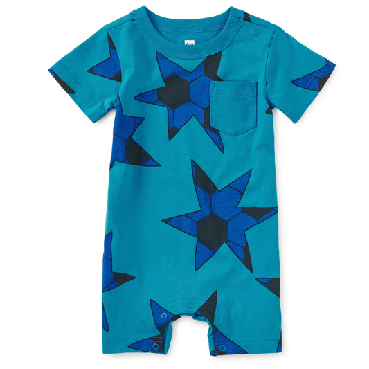 Blue romper with star pattern