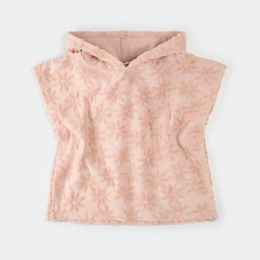 Pink poncho with starfish pattern