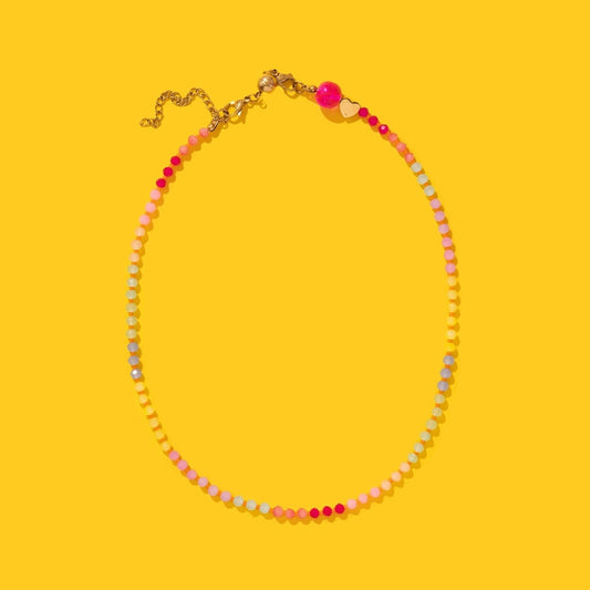 Multicolored beaded necklace with magnetic clasp