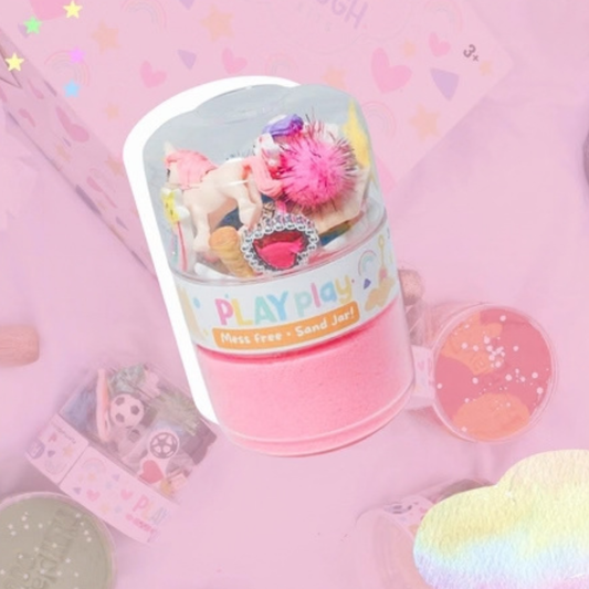 Unicorn Sand Jar with Pink Sand and Accessories