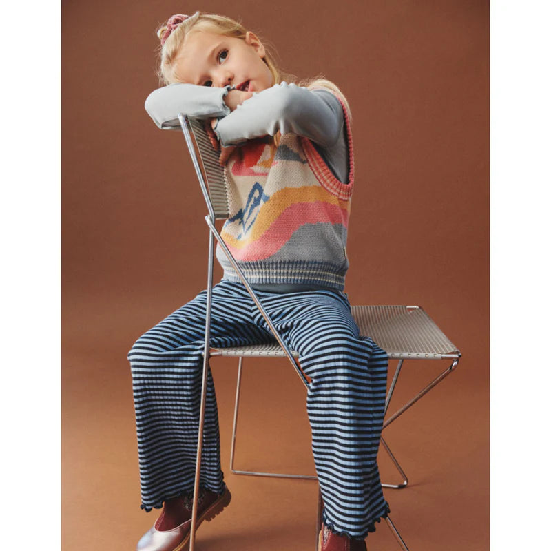 Blue Striped Jersey Pants