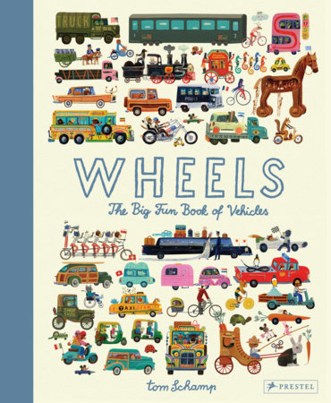 Book cover of 'Wheels: The Big Fun Book of Vehicles' with illustrations of various vehicles.