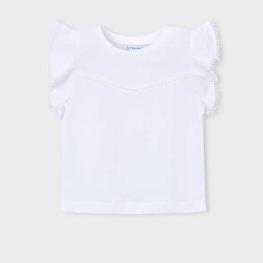 White tank top with decorative trim